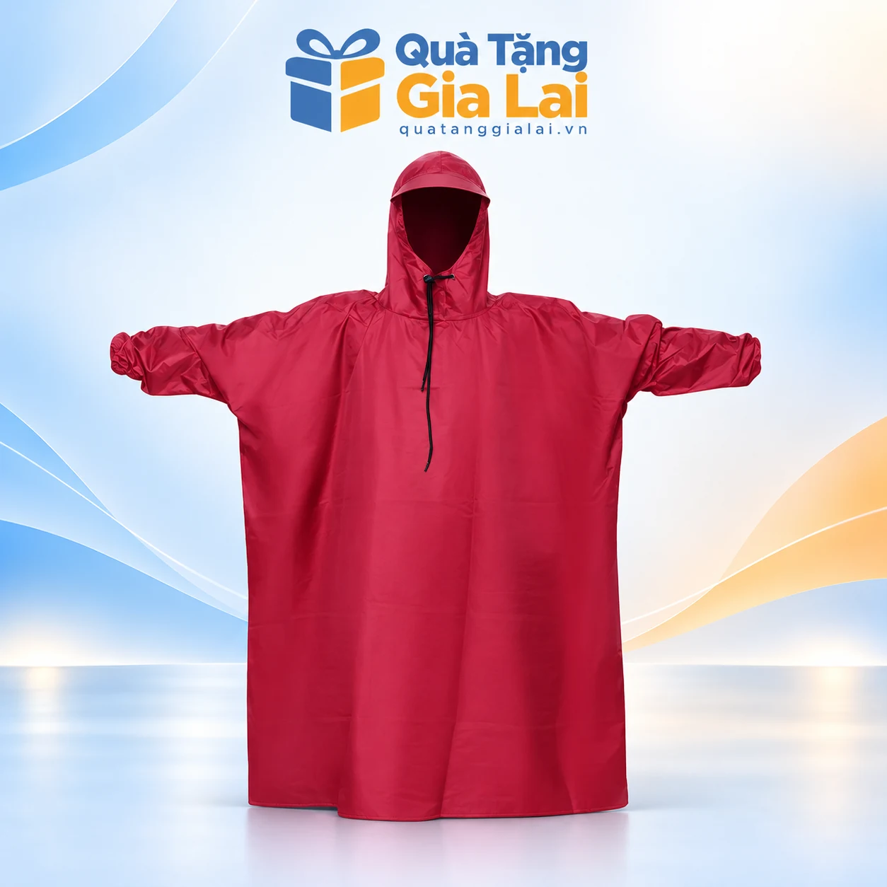 Áo mưa bít RĐ 0.17 màu đỏ, tay dài và mũ liền
