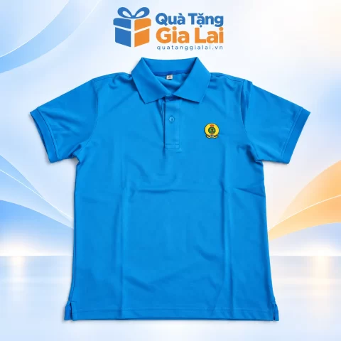 Áo polo đồng phục cotton 100% màu xanh