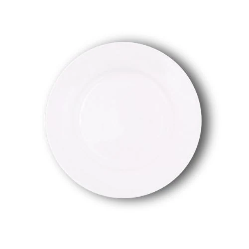 Đĩa tròn TK-D09 men trắng nhìn rõ phần lòng và vành