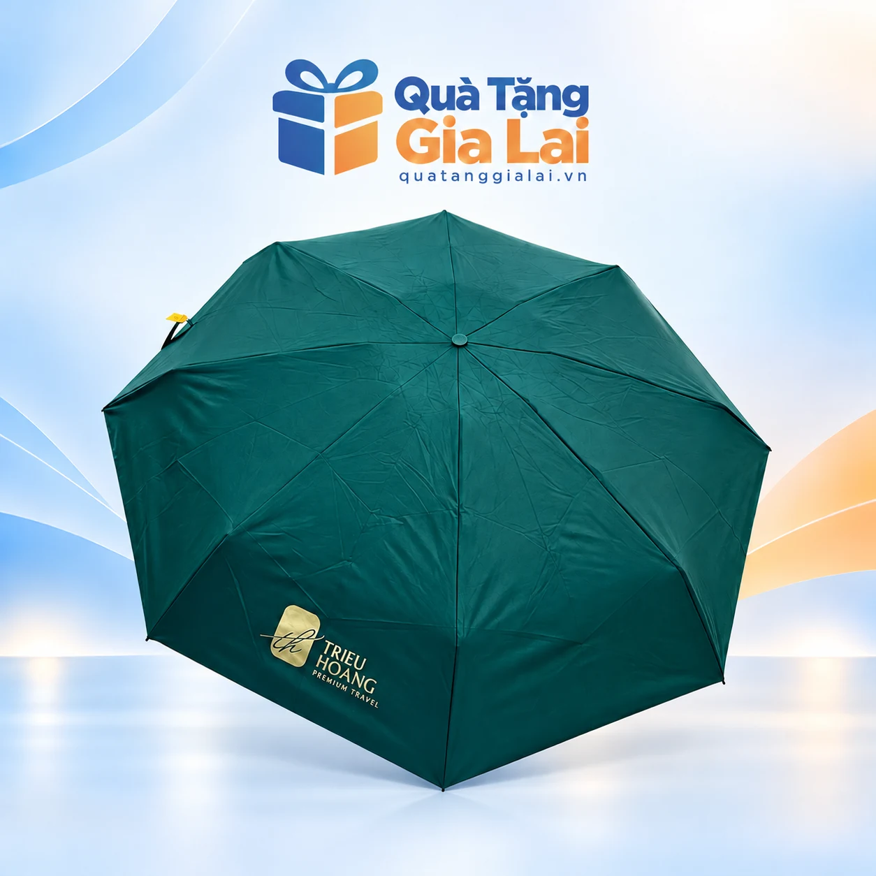 Dù gấp năm 5F006HXTS màu xanh đậm với tán tám múi