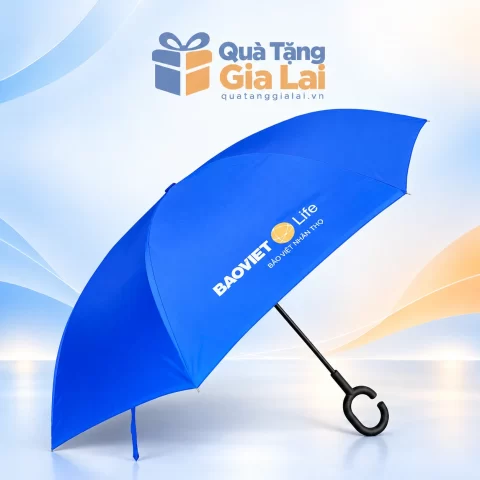 Dù gấp ngược GN.TĐ màu xanh với tay cầm chữ C màu đen