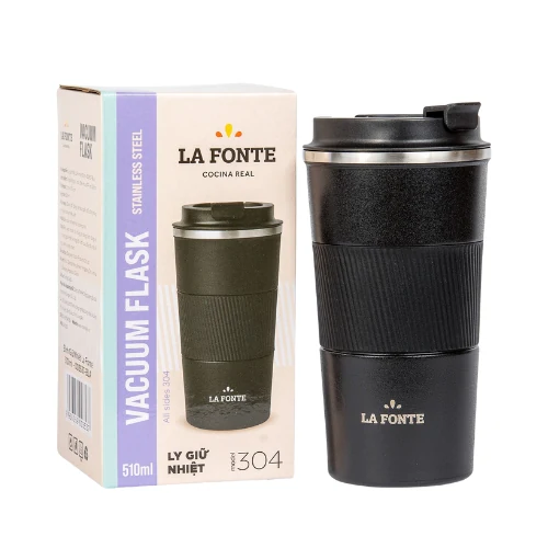 Ly La Fonte 003537-BLA đen đặt cạnh bao bì ghi 510 ml