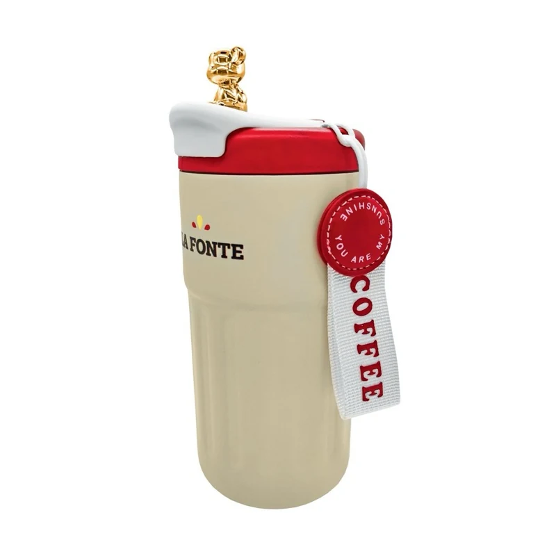 Ly La Fonte 012775 màu kem với dây COFFEE