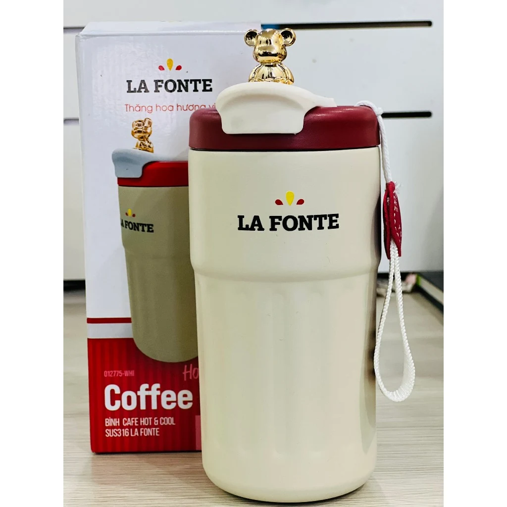 Ly La Fonte 012775 kem phối nắp đỏ cùng hộp hãng