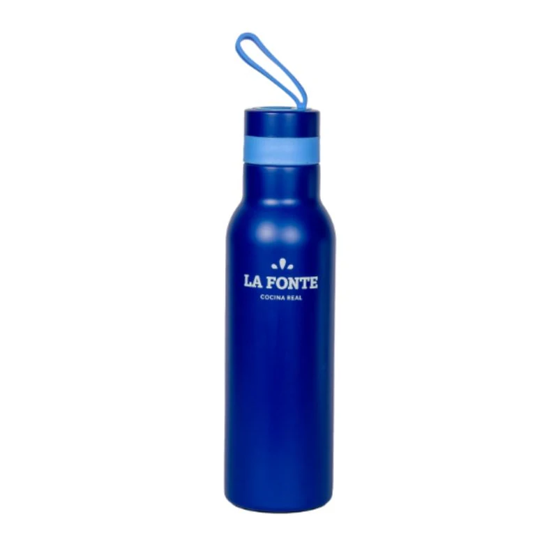Bình La Fonte 3000761 xanh với cổ thu gọn, dải nắp xanh sáng và quai vòng