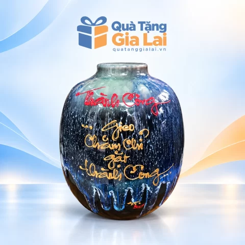 Lọ hoa men kim sa H24 chữ Thành Công