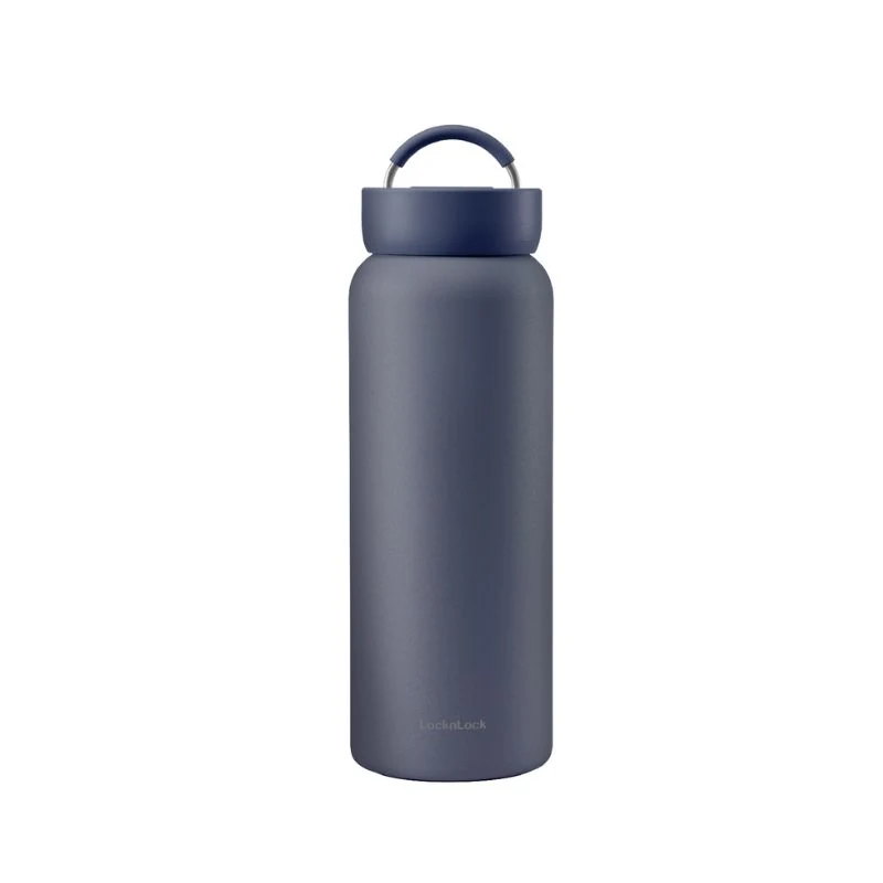 LocknLock Jumbo LHC4300 navy với quai xách dựng trên nắp