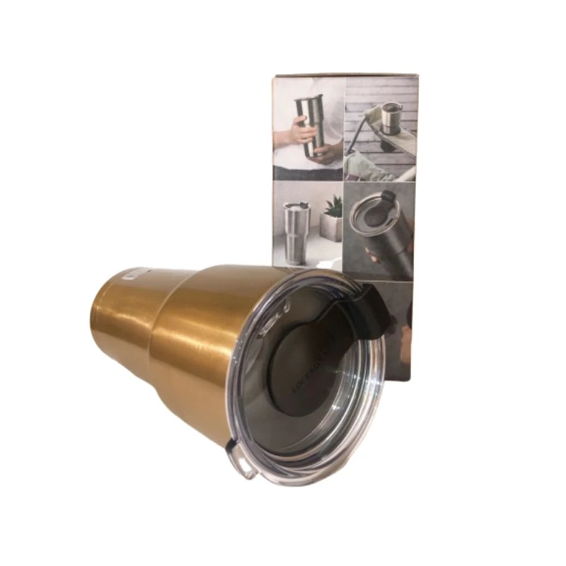LocknLock Swing màu đồng đặt nghiêng với nắp gạt nhìn rõ