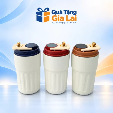Ly giữ nhiệt 410ml thân kem với ba màu nắp