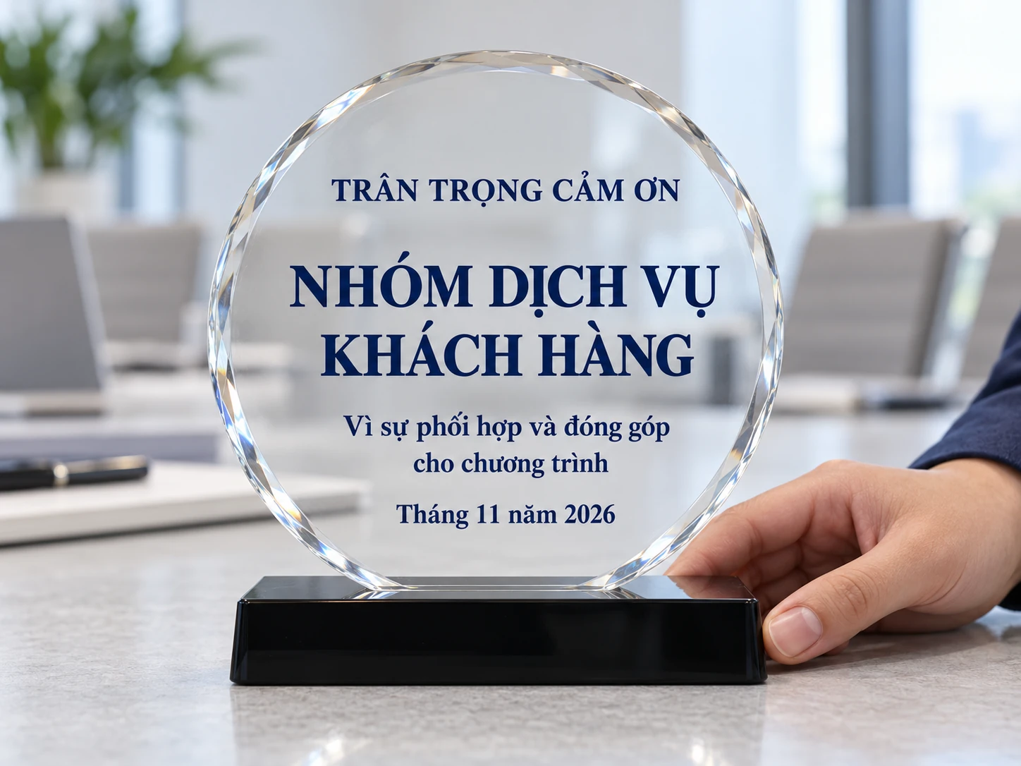 Kỷ niệm chương tròn ghi lời cảm ơn Nhóm Dịch vụ Khách hàng