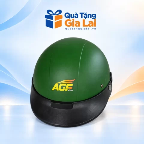 Mũ Hali vỏ xanh đậm, viền và lưỡi đen với logo vàng phía trước