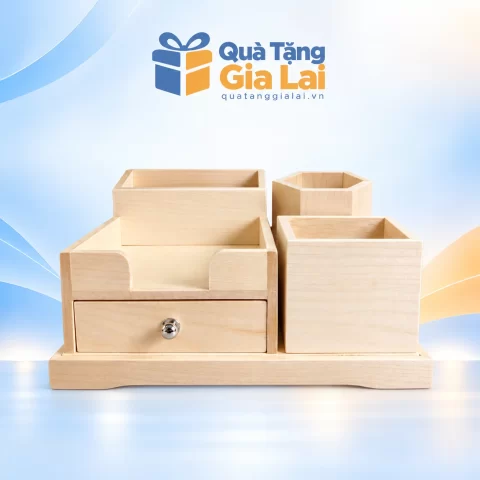 Ống đựng bút gỗ Maple có ngăn kéo và các ngăn cao