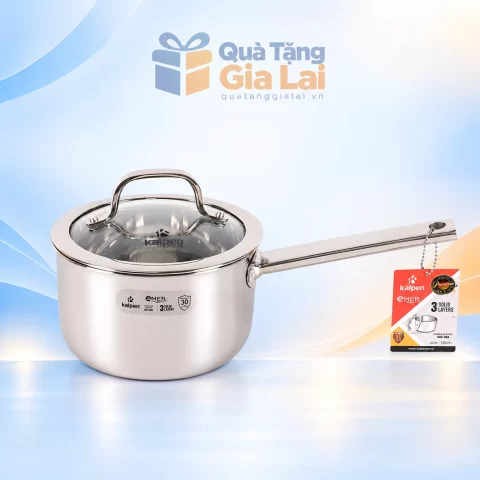 Quánh Kalpen Emer EM16 16 cm kèm nắp kính, cán inox dài