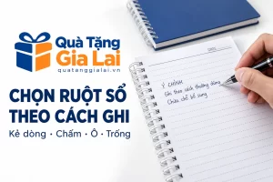 Cảnh minh họa ghi ý chính và chừa chỗ bổ sung trên sổ kẻ dòng