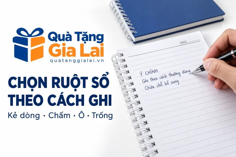 Cảnh minh họa ghi ý chính và chừa chỗ bổ sung trên sổ kẻ dòng