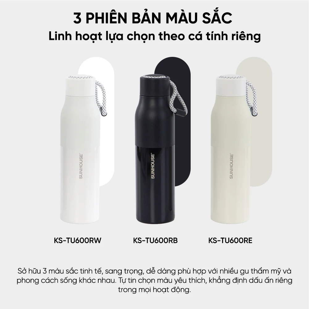 Ba màu Sunhouse Refined KS-TU600RW trắng, KS-TU600RB đen và KS-TU600RE kem