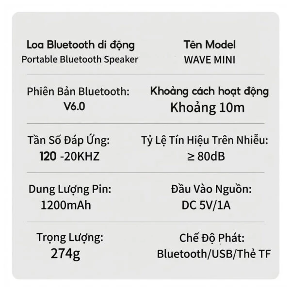 Thông tin mẫu StarGO Wave Mini và các chế độ phát