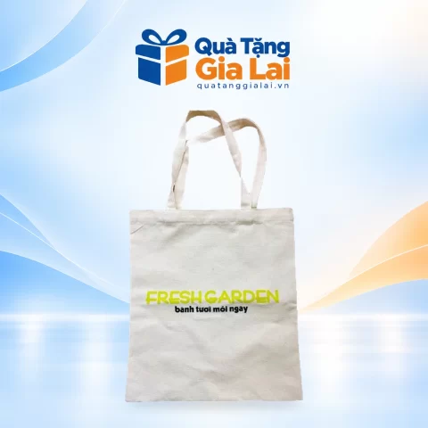 Túi canvas mộc 35 x 37 cm hai quai trên nền Quà Tặng Gia Lai